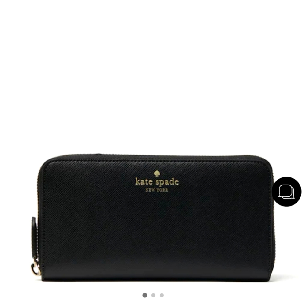New with tags Kate spade black leather brynn continental wallet